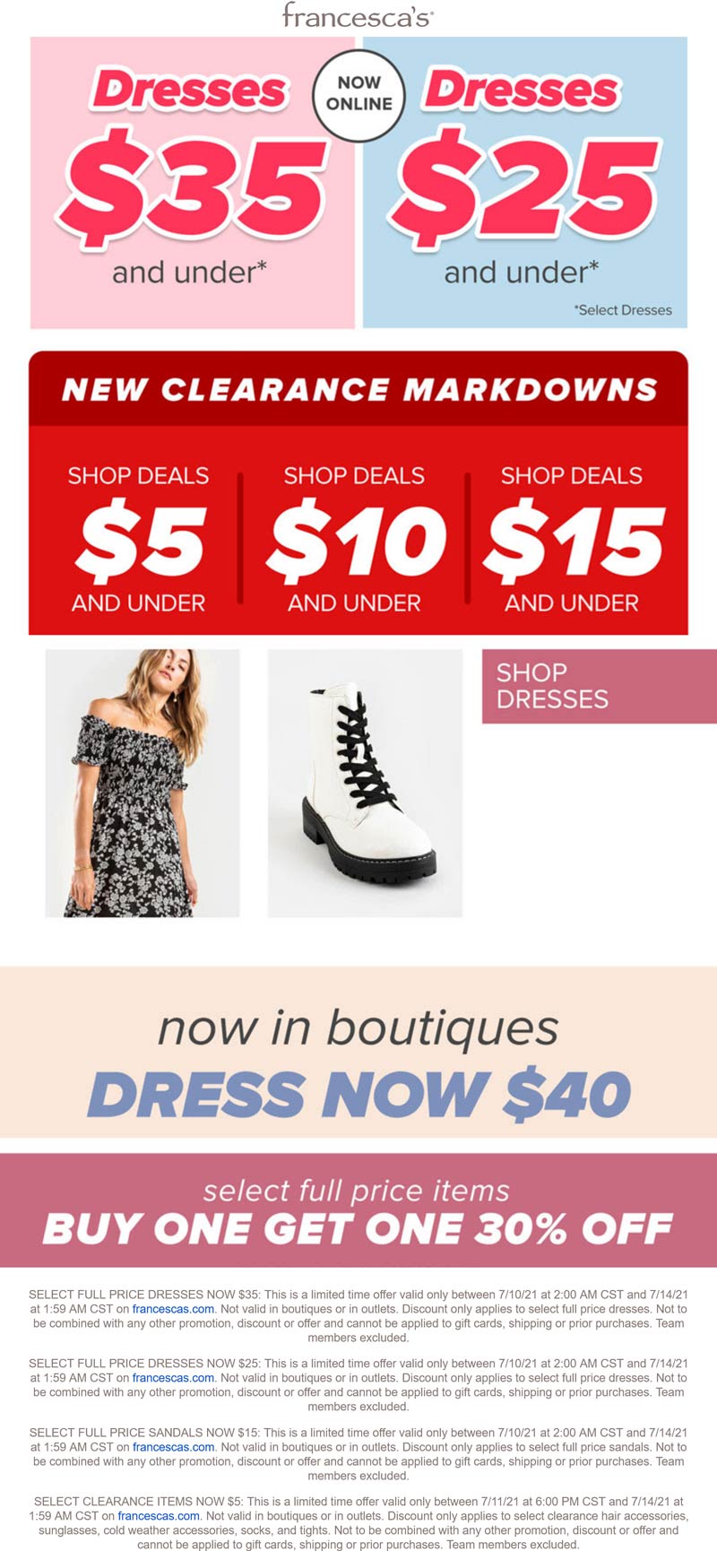 Francescas stores Coupon  Second item 30% off at Francescas #francescas 