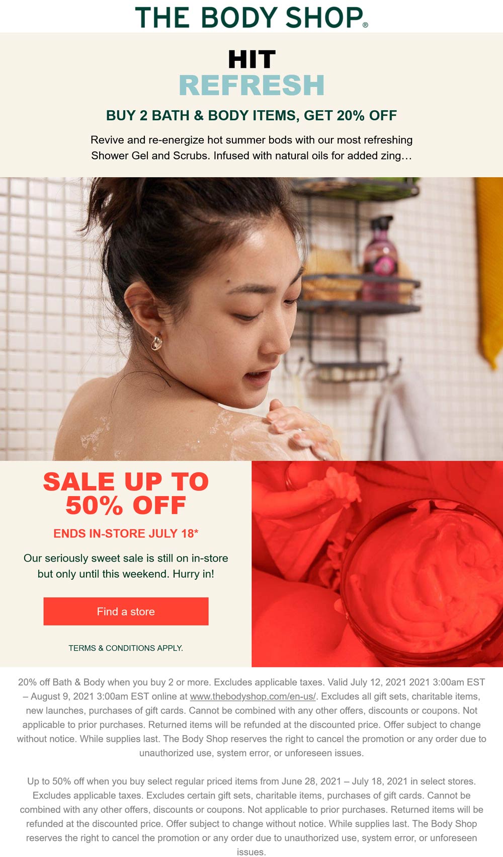 The Body Shop stores Coupon  20% off 2+ bath & body items online at The Body Shop #thebodyshop 