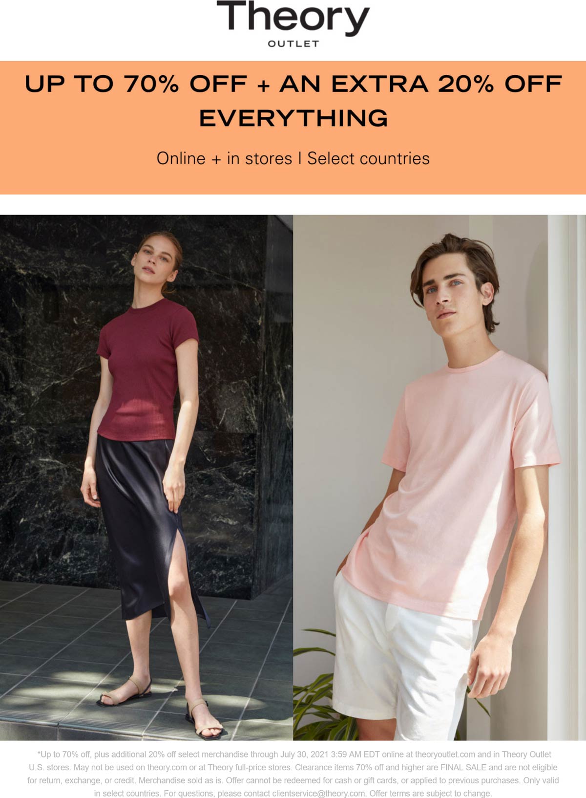 Theory Outlet stores Coupon  Extra 20-90% off everything at Theory Outlet, ditto online #theoryoutlet 