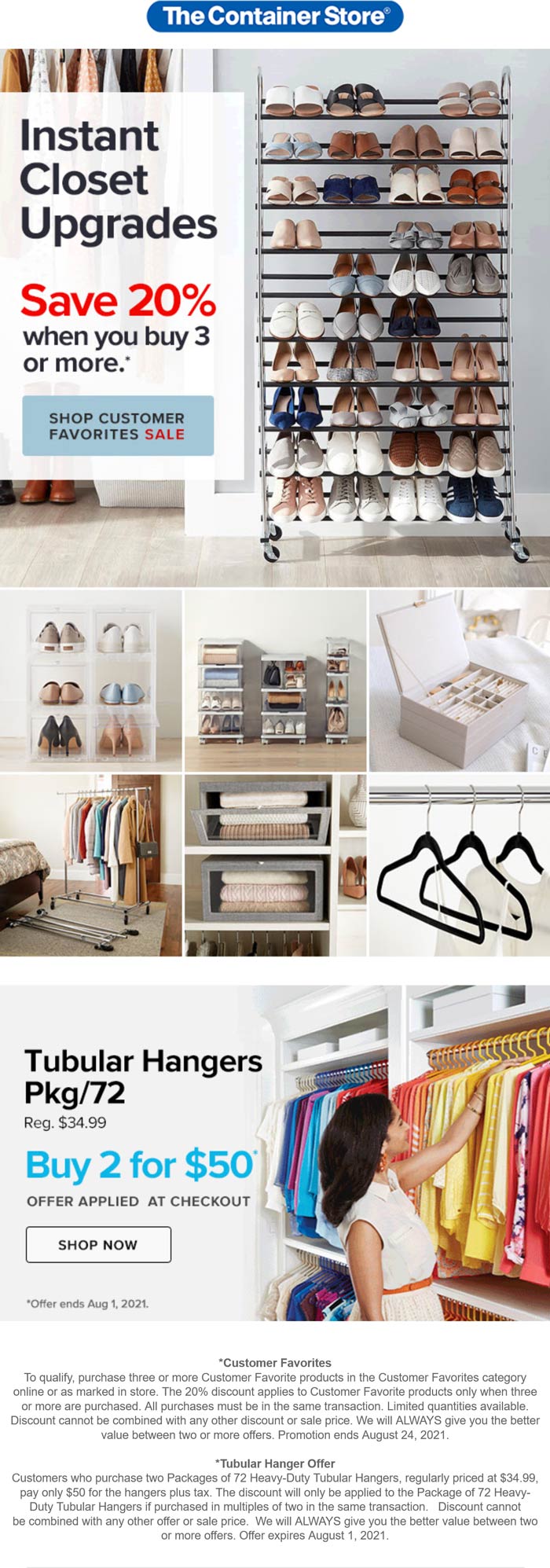 20 off 3+ customer favorites at The Container Store thecontainerstore