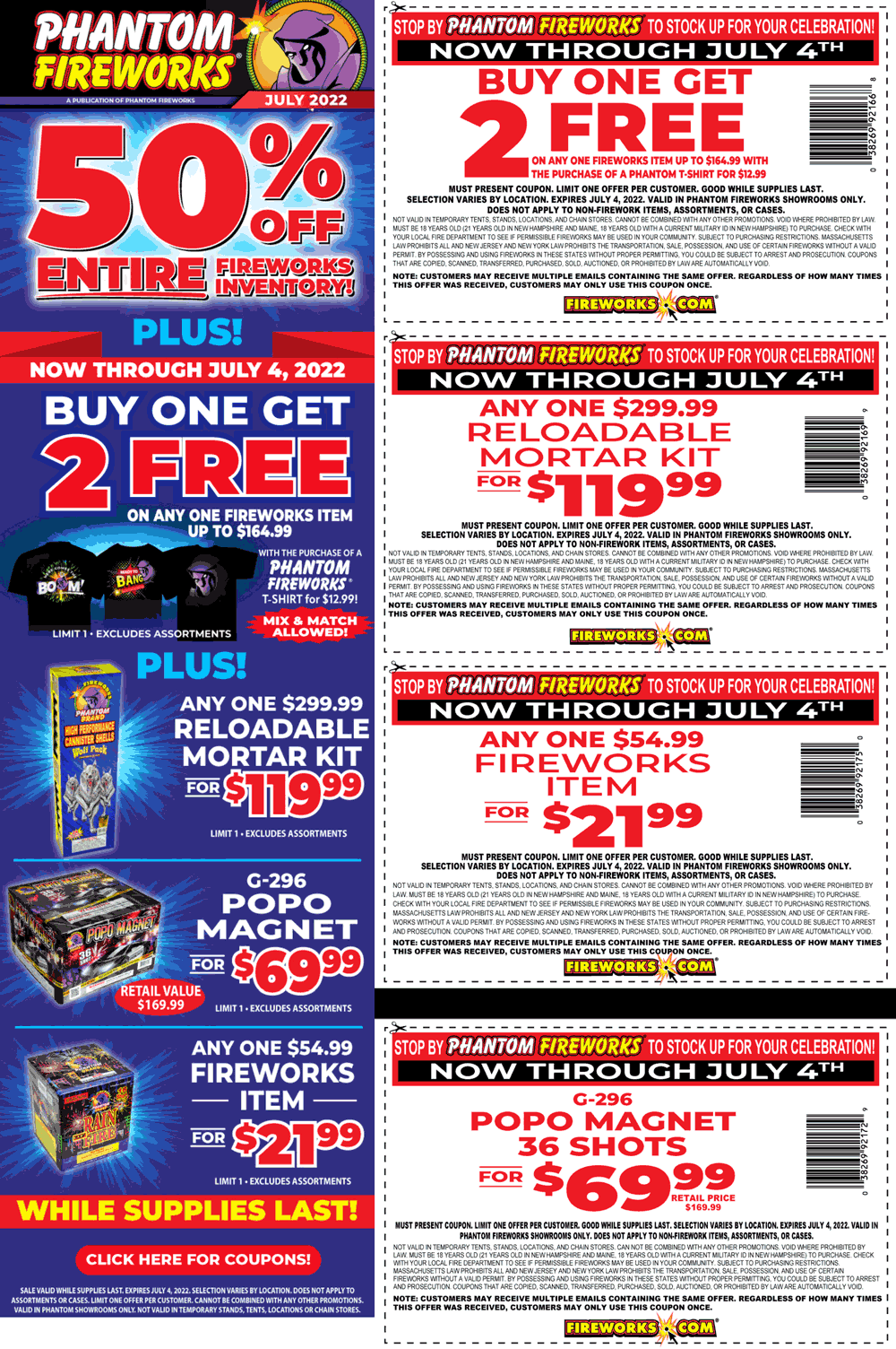 Phantom Fireworks stores Coupon  50% off everything today at Phantom Fireworks #phantomfireworks 