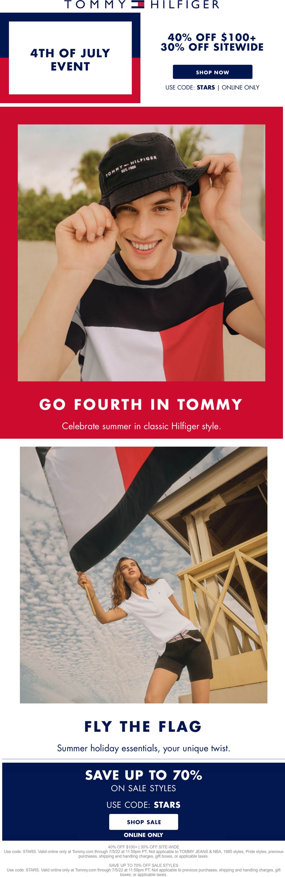 Tommy Hilfiger stores Coupon  30-40% off online at Tommy Hilfiger via promo code STARS #tommyhilfiger 