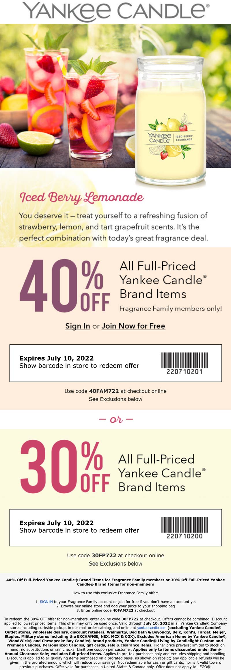 Yankee Candle stores Coupon  30% off & more at Yankee Candle, or online via promo code 30FP722 #yankeecandle 