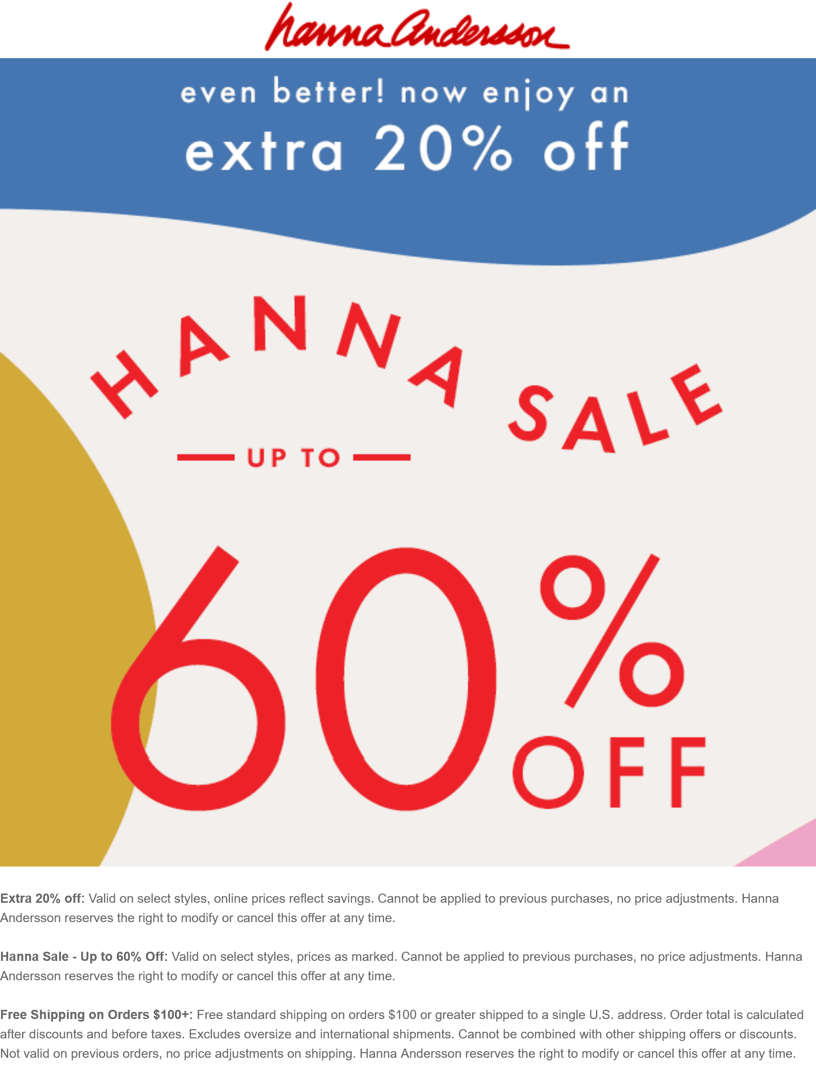 Hanna Anderson stores Coupon  Extra 20-60% off at Hanna Anderson, ditto online #hannaanderson 