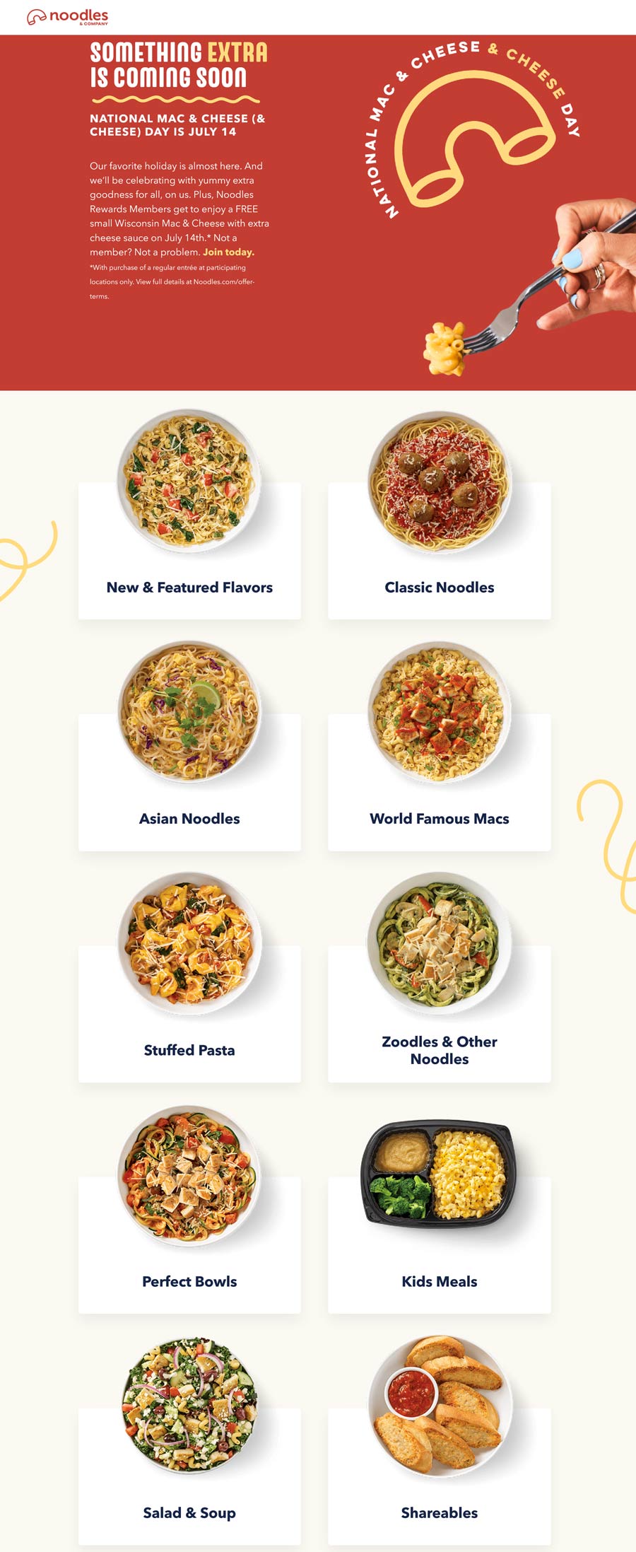 Noodles & Company restaurants Coupon  Free mac & cheese entree via login Wednesday at Noodles & Company #noodlescompany 