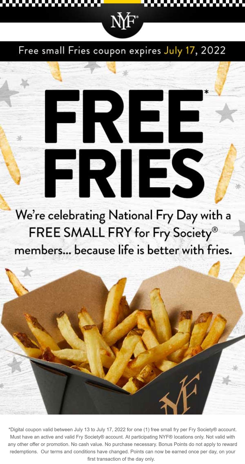 New York Fries coupons & promo code for [December 2022]