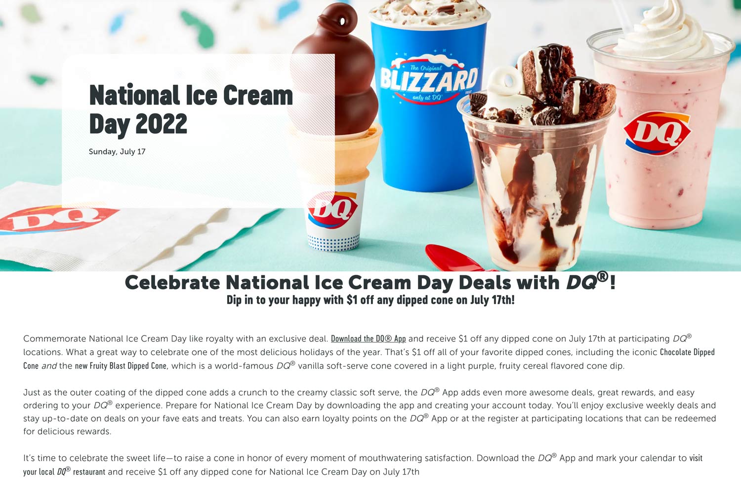 Dairy Queen restaurants Coupon  $1 off dipped ice cream cone Sunday via mobile at Dairy Queen #dairyqueen 