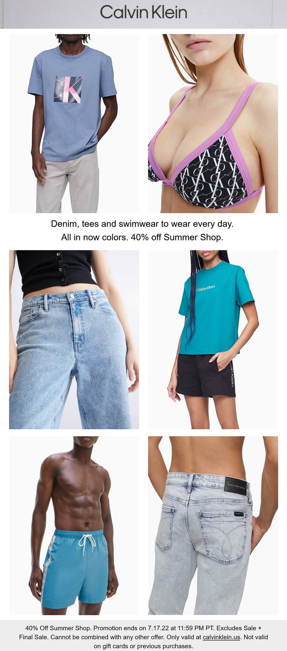 Calvin Klein stores Coupon  40% off summer shop online at Calvin Klein #calvinklein 