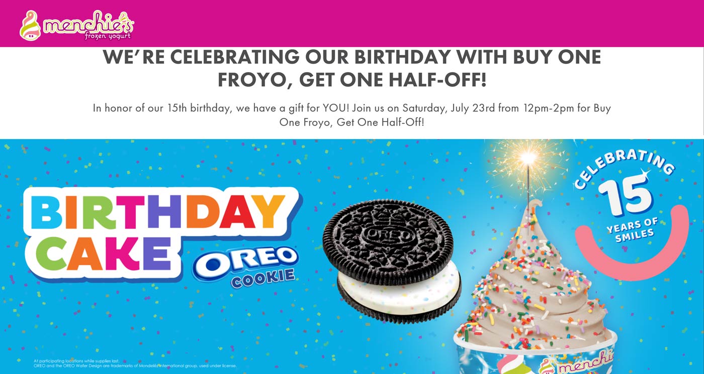 Menchies coupons & promo code for [December 2022]