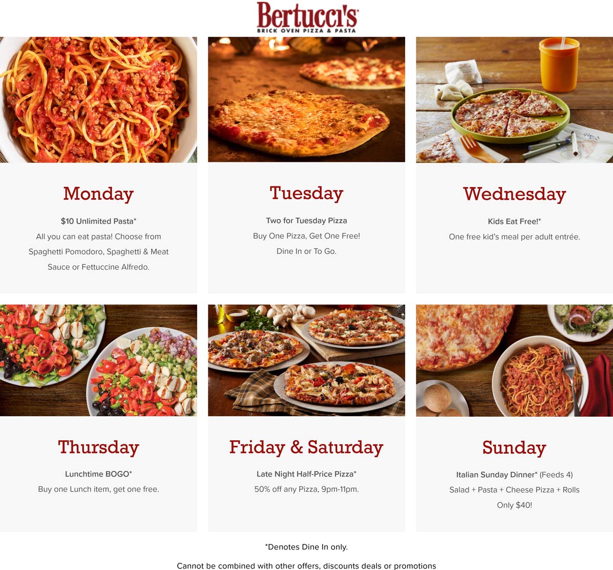 Bertuccis restaurants Coupon  Second pizza free Tuesdays & more at Bertuccis restaurants #bertuccis 