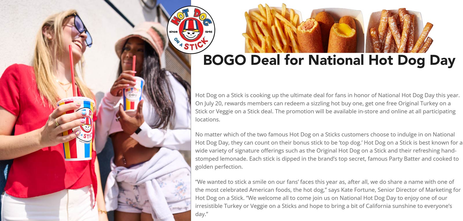 Hot Dog on a Stick coupons & promo code for [December 2022]