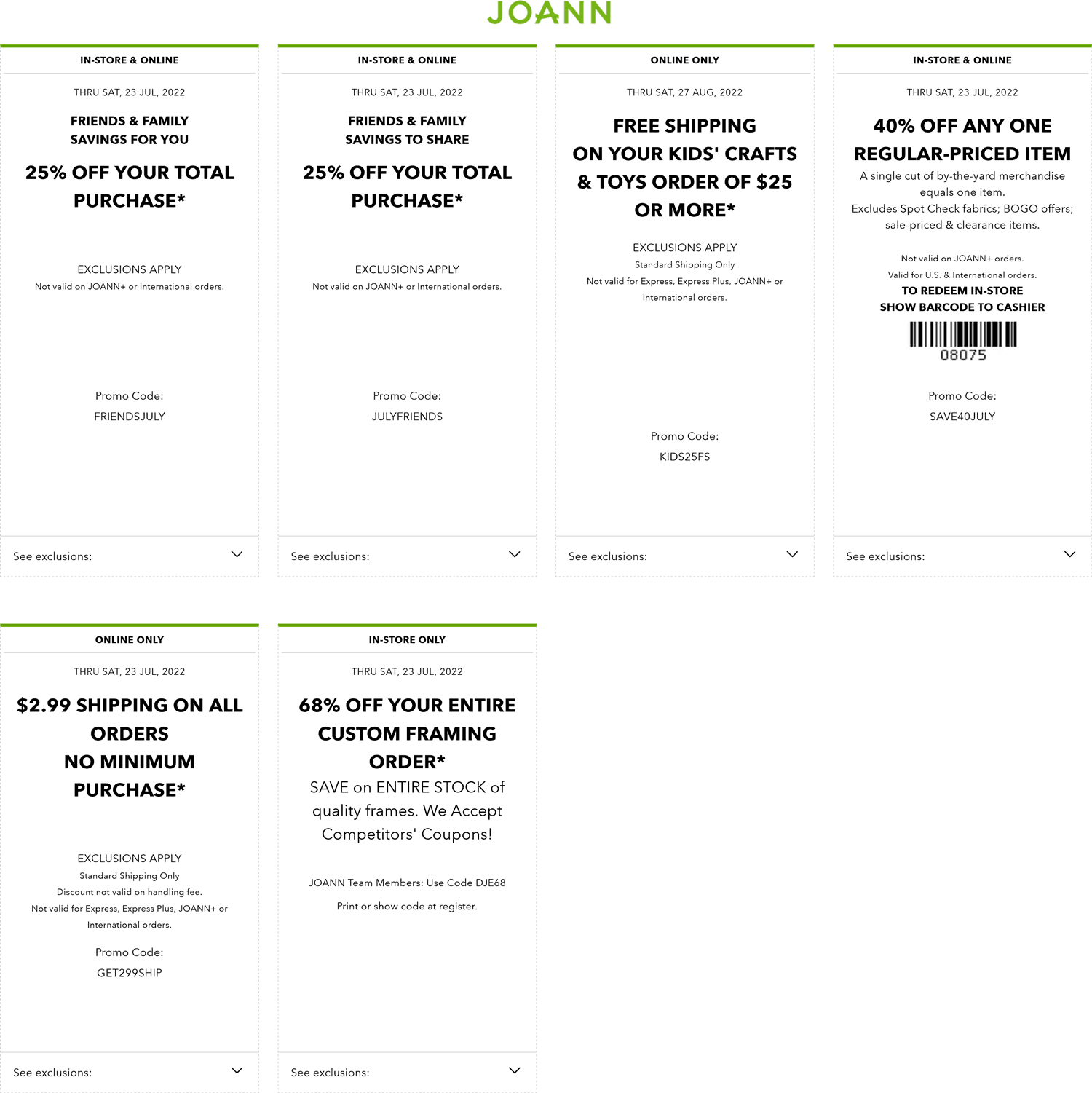 Joann coupons & promo code for [December 2022]