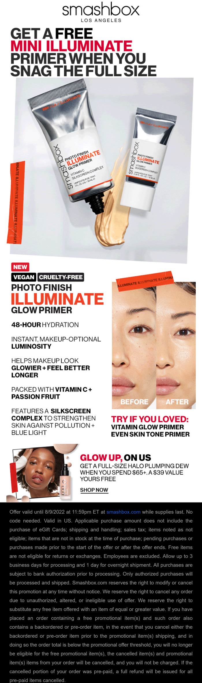 Smashbox stores Coupon  Free full-size on $65 & more at Smashbox cosmetics #smashbox 