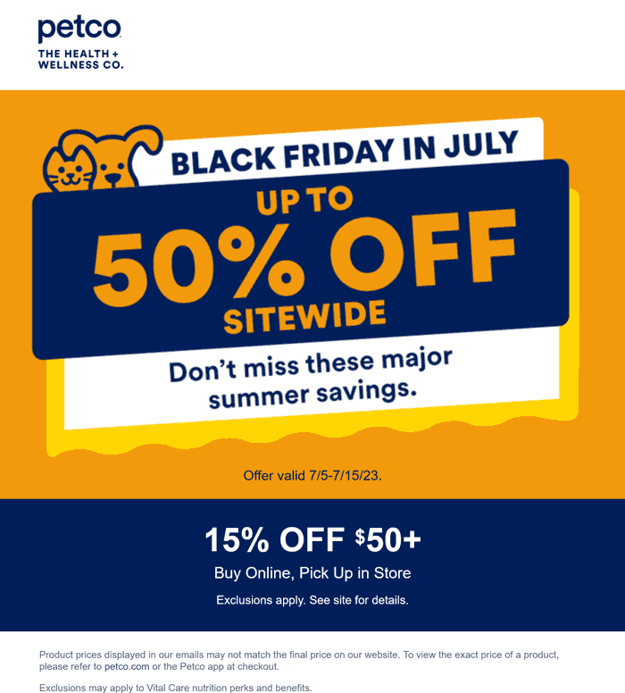 Petco stores Coupon  15-50% off online via in-store pickup at Petco #petco 