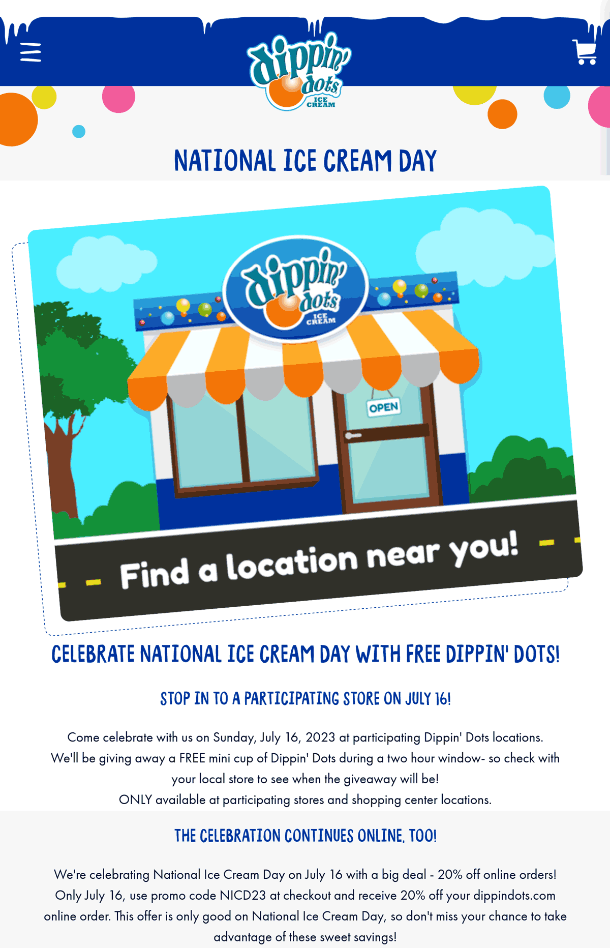Dippin Dots restaurants Coupon  Free cup of Dippin Dots ice cream the 16th #dippindots 