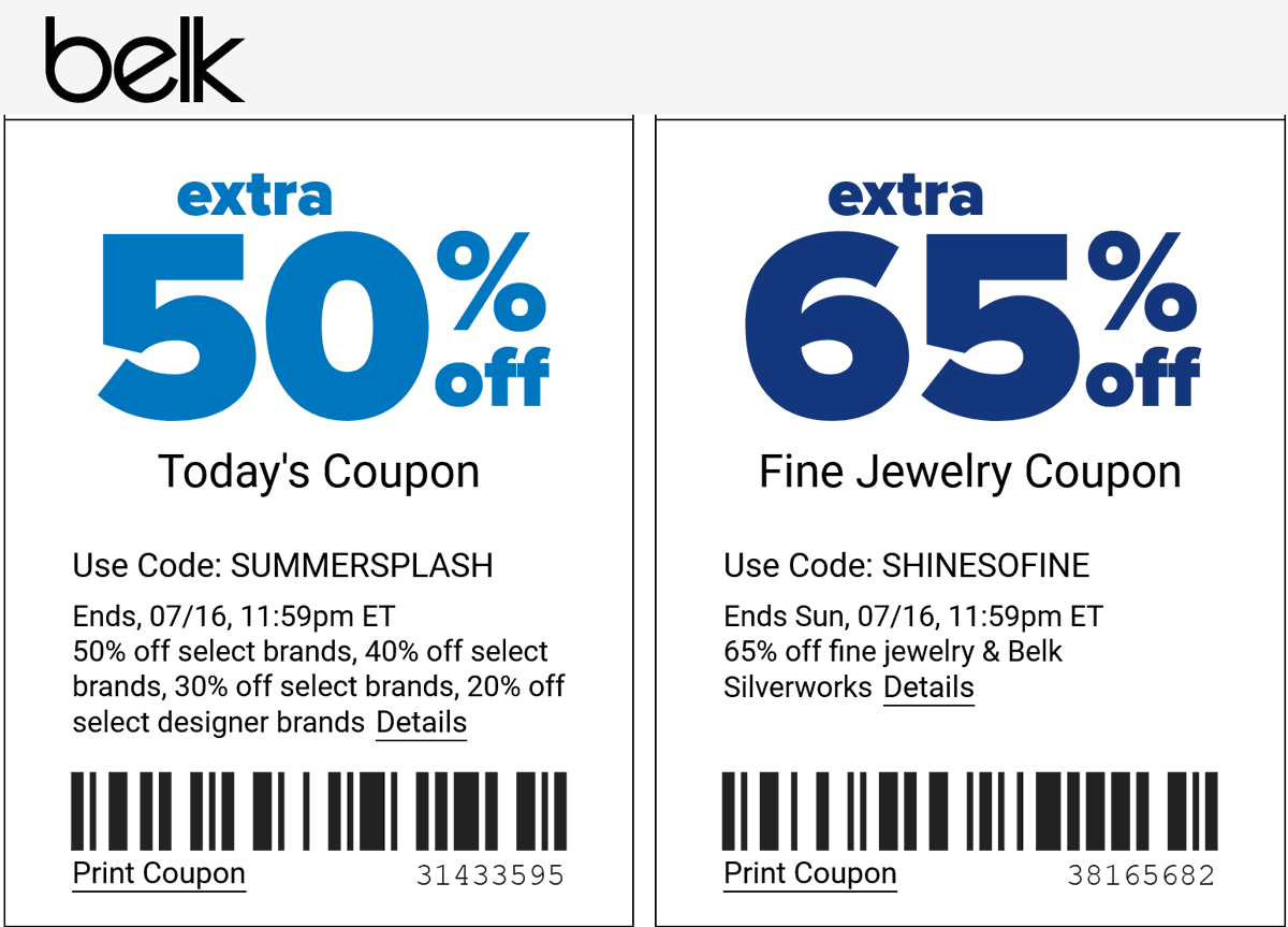 Belk stores Coupon  Extra 50% off at Belk, or online via promo code SUMMERSPLASH #belk 