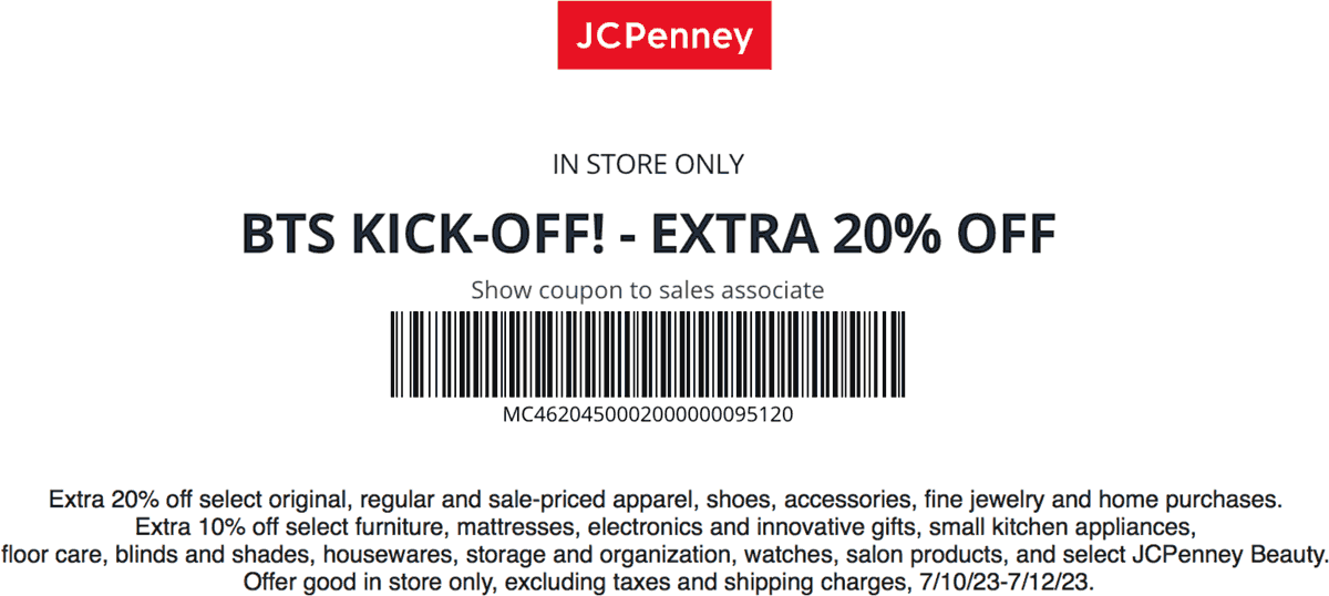 JCPenney stores Coupon  20% off back to school today at JCPenney #jcpenney 
