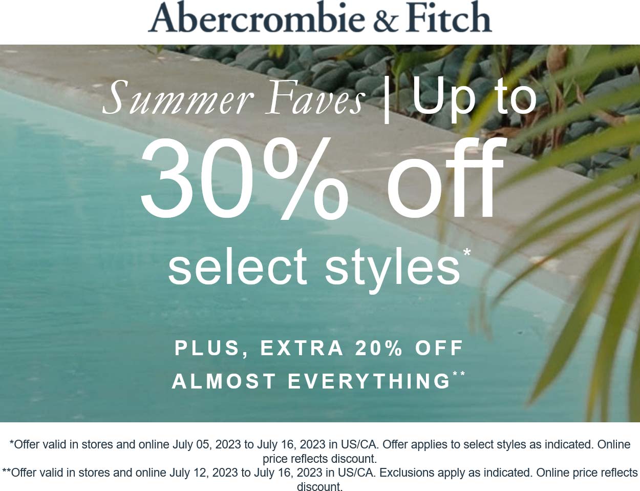 Abercrombie & Fitch stores Coupon  20% off everything at Abercrombie & Fitch, ditto online #abercrombiefitch 