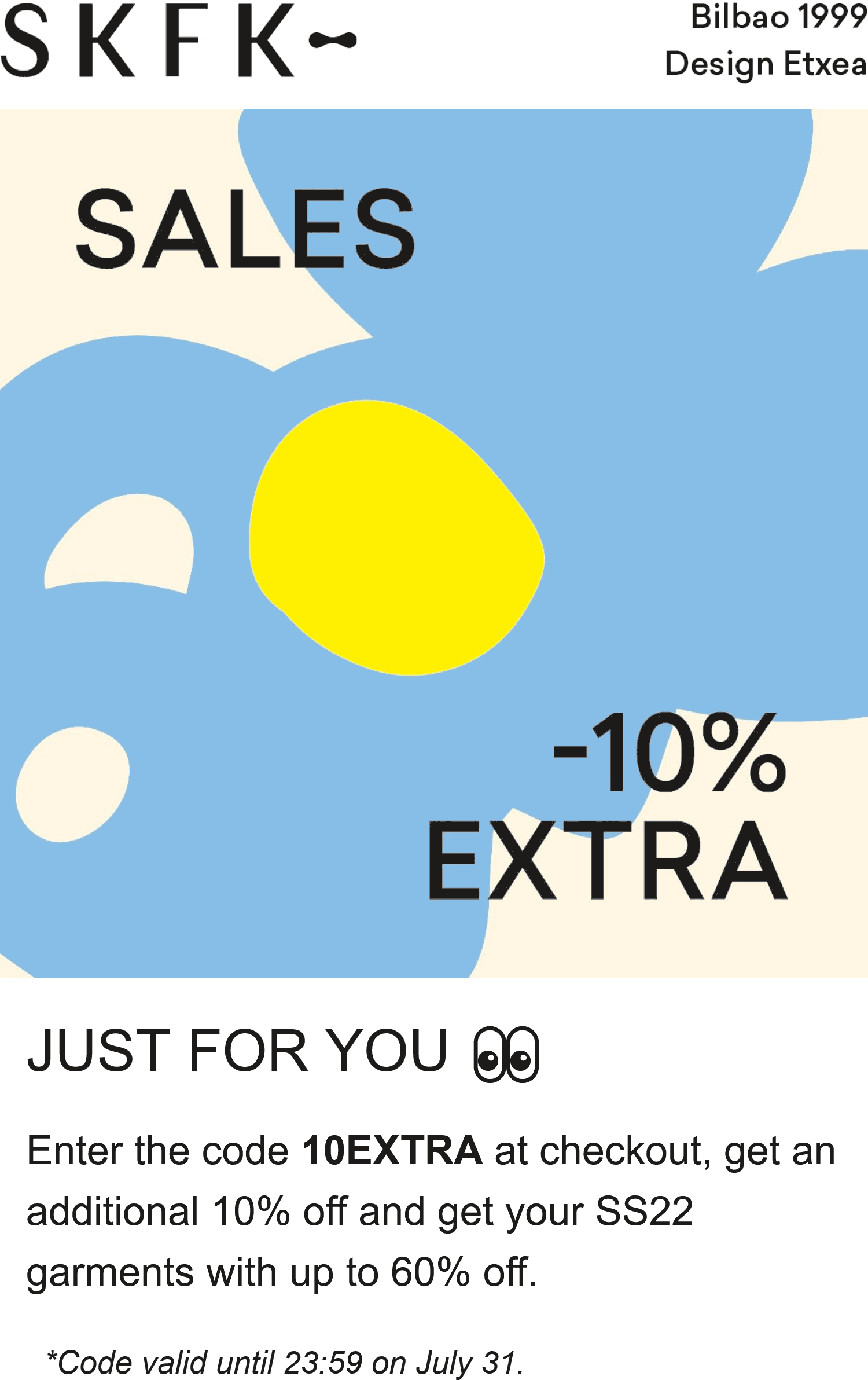 SKFK stores Coupon  Extra 10% off at SKFK via promo code 10EXTRA #skfk 