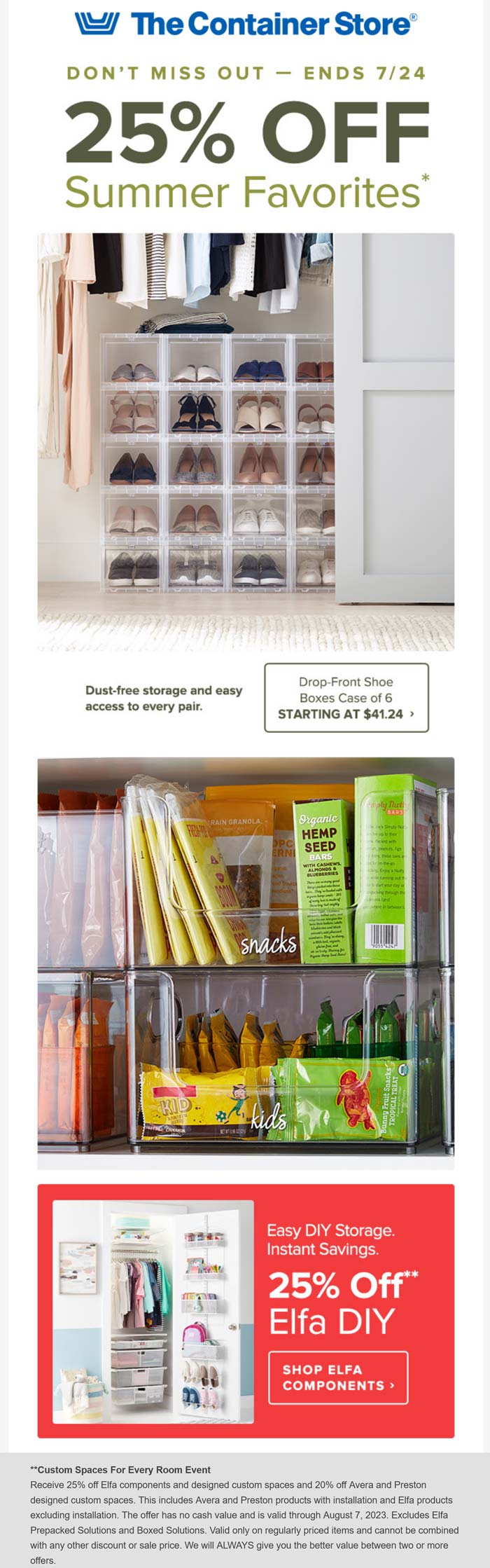The Container Store stores Coupon  25% off summer favorites at The Container Store #thecontainerstore 