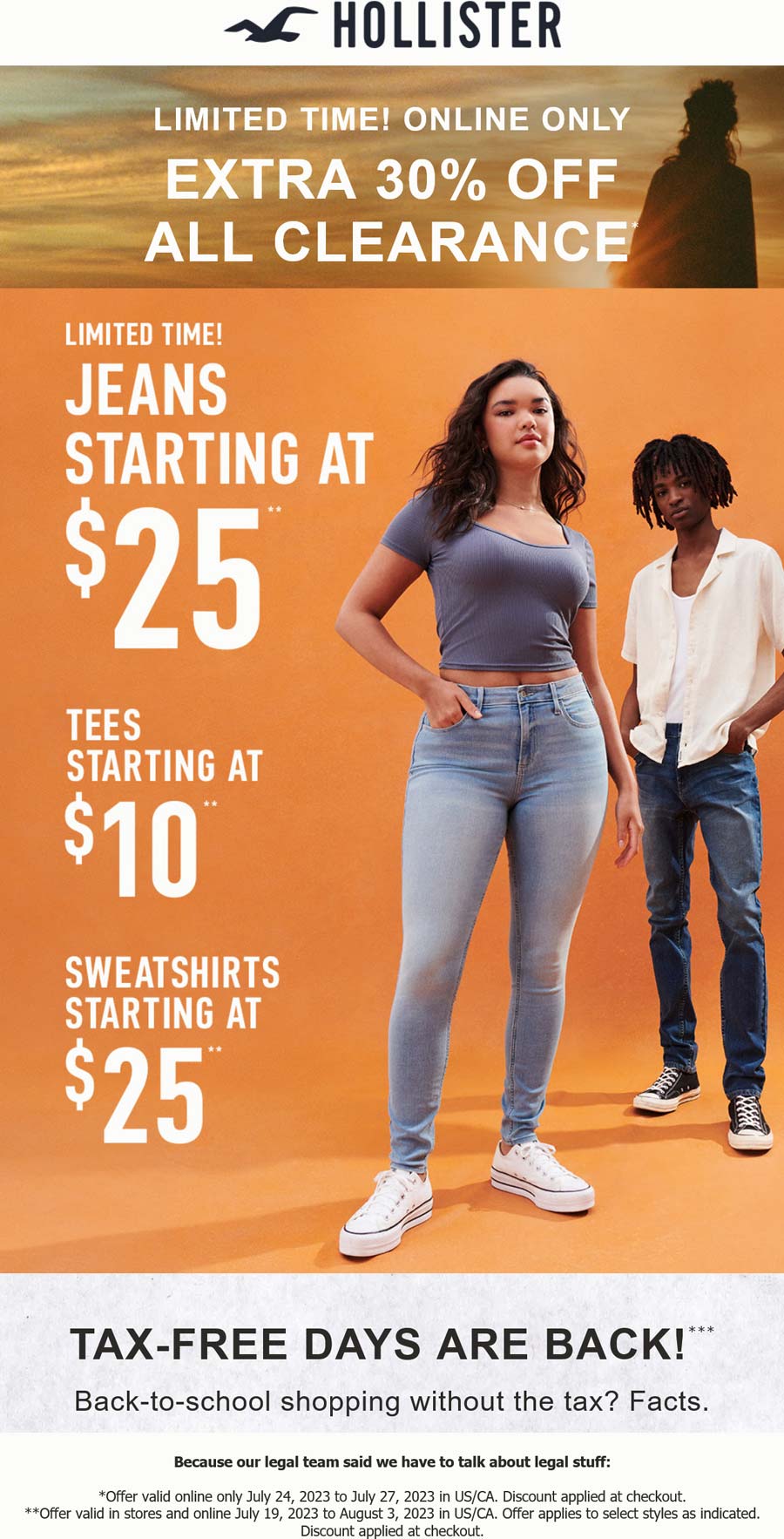 Hollister stores Coupon  Extra 30% off clearance online at Hollister #hollister 