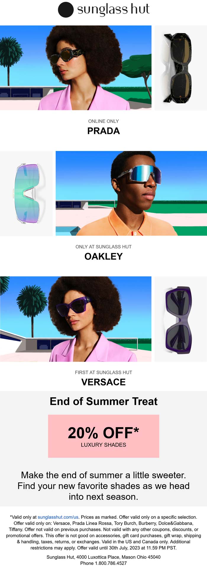 Sunglass Hut stores Coupon  20% off luxury shades online at Sunglass Hut #sunglasshut 