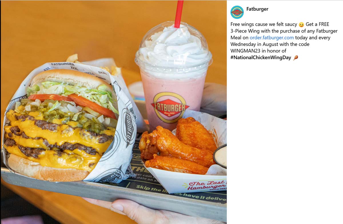 Fatburger restaurants Coupon  Free wings with your meal today at Fatburger #fatburger 