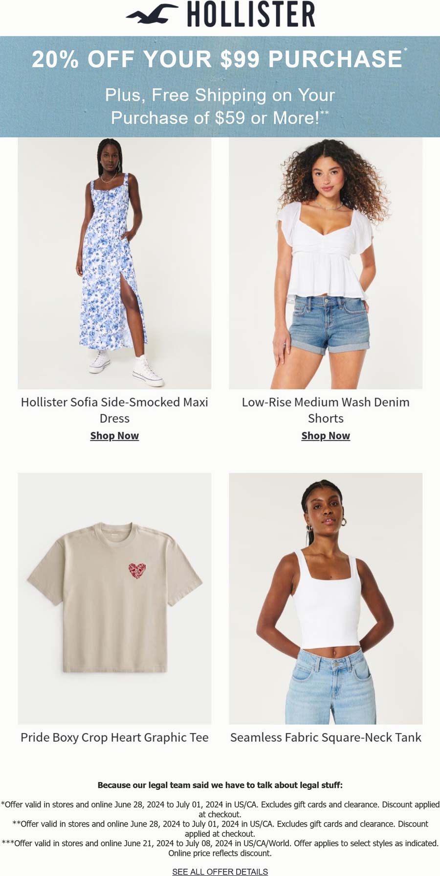 Hollister stores Coupon  20% off $99 today online at Hollister #hollister 