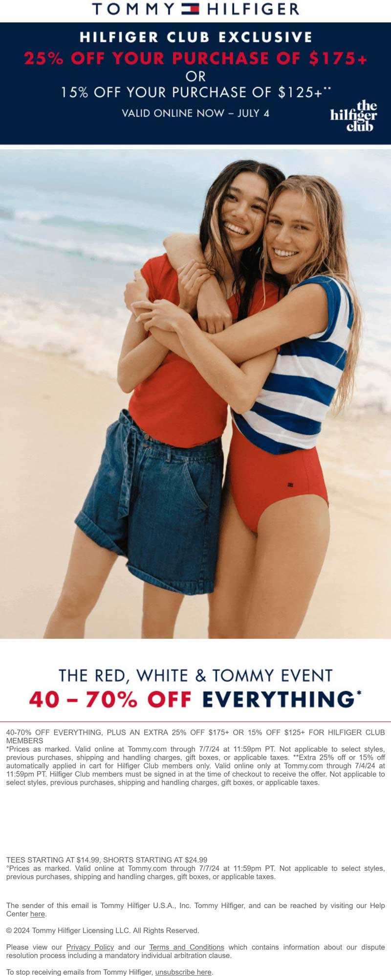 Tommy Hilfiger stores Coupon  40-70% off everything + another 25% off $175 online at Tommy Hilfiger #tommyhilfiger 