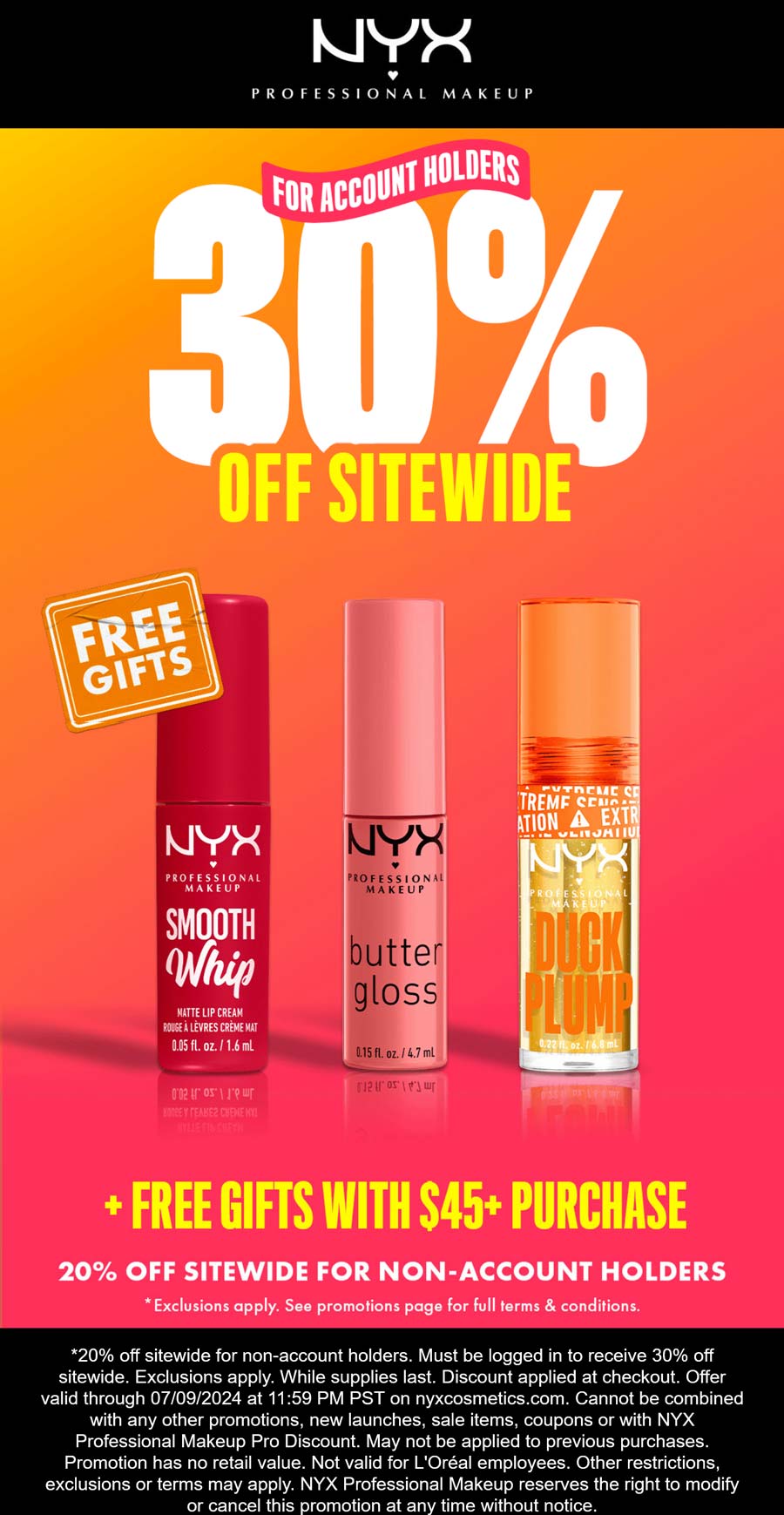 NYX Cosmetics stores Coupon  20-30% off everything online at NYX Cosmetics #nyxcosmetics 