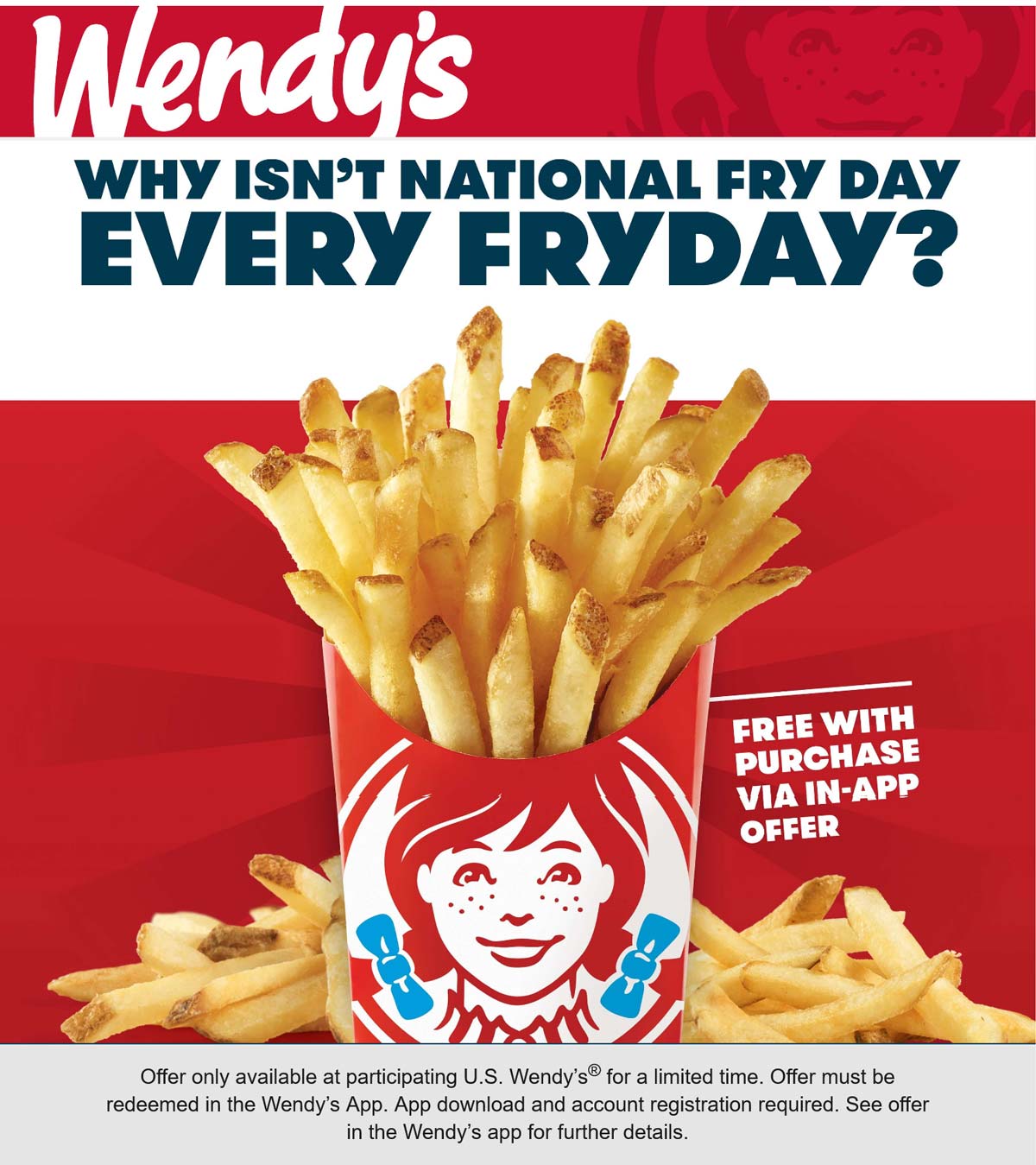 Wendys restaurants Coupon  Free fries via mobile today at Wendys #wendys 