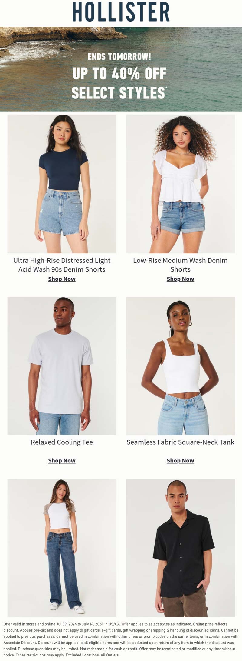 Hollister stores Coupon  40% off various styles at Hollister, ditto online #hollister 