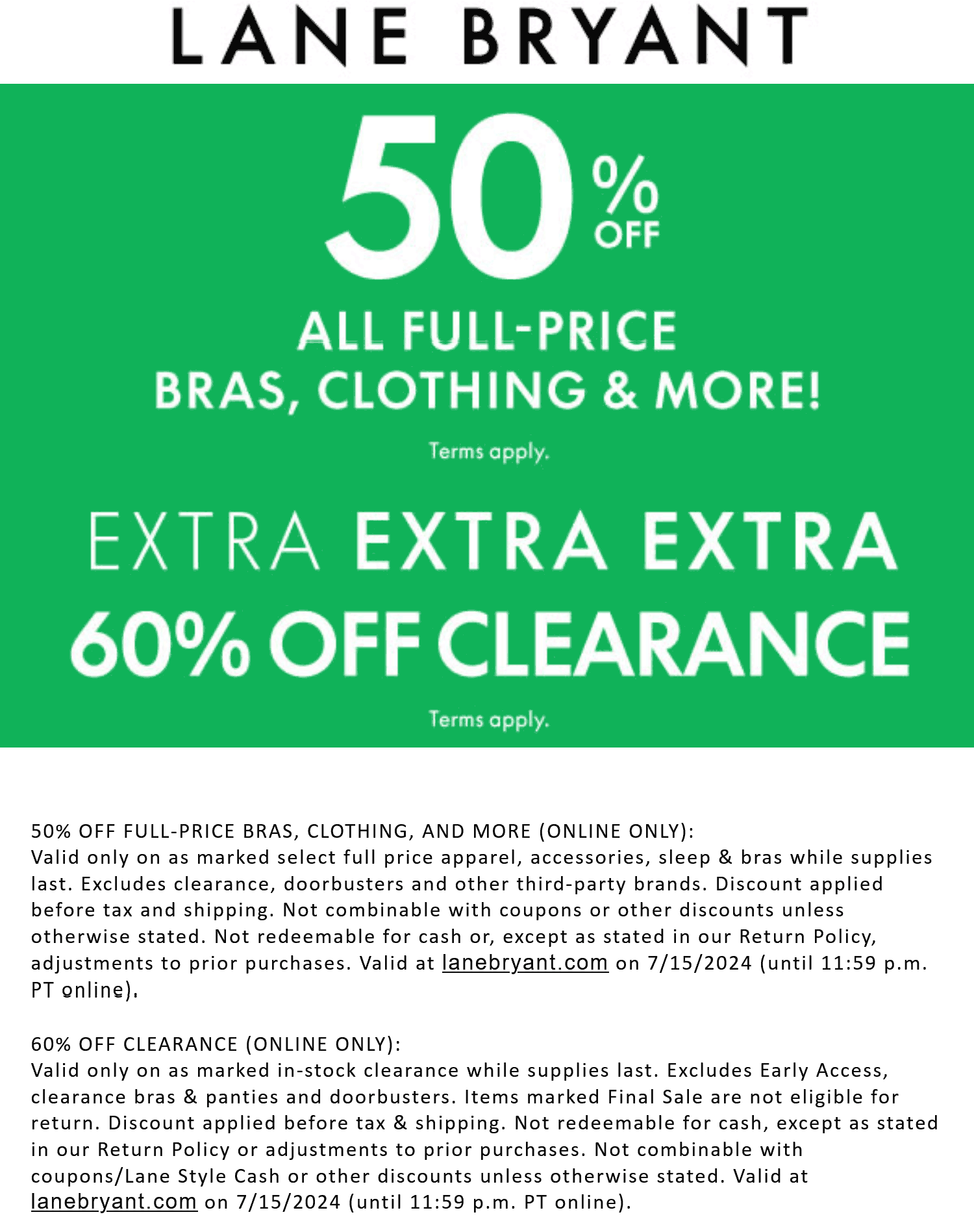 Lane Bryant stores Coupon  50% off online today at Lane Bryant #lanebryant 