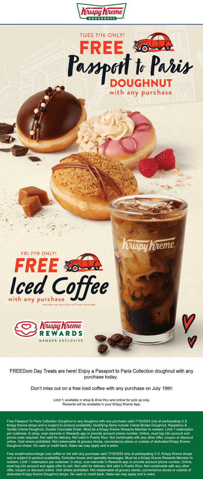 Krispy Kreme restaurants Coupon  Free doughnut Tues & coffee Friday at Krispy Kreme #krispykreme 