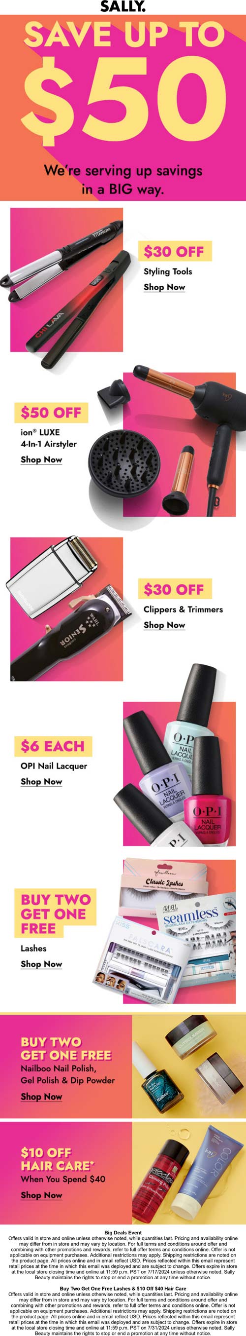 Sally stores Coupon  $10 off $40 on haircare & more at Sally #sally 