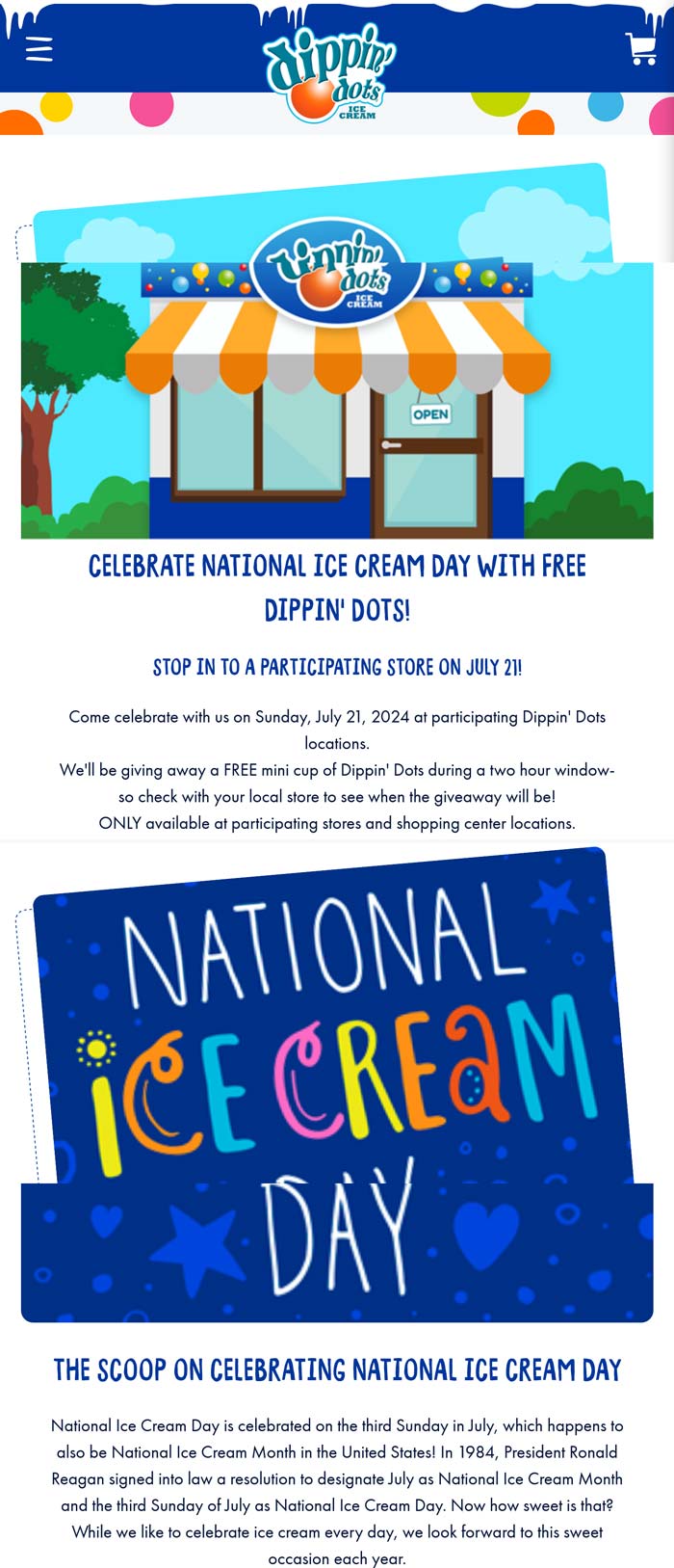 Dippin Dots restaurants Coupon  Free ice cream Sunday at Dippin Dots #dippindots 