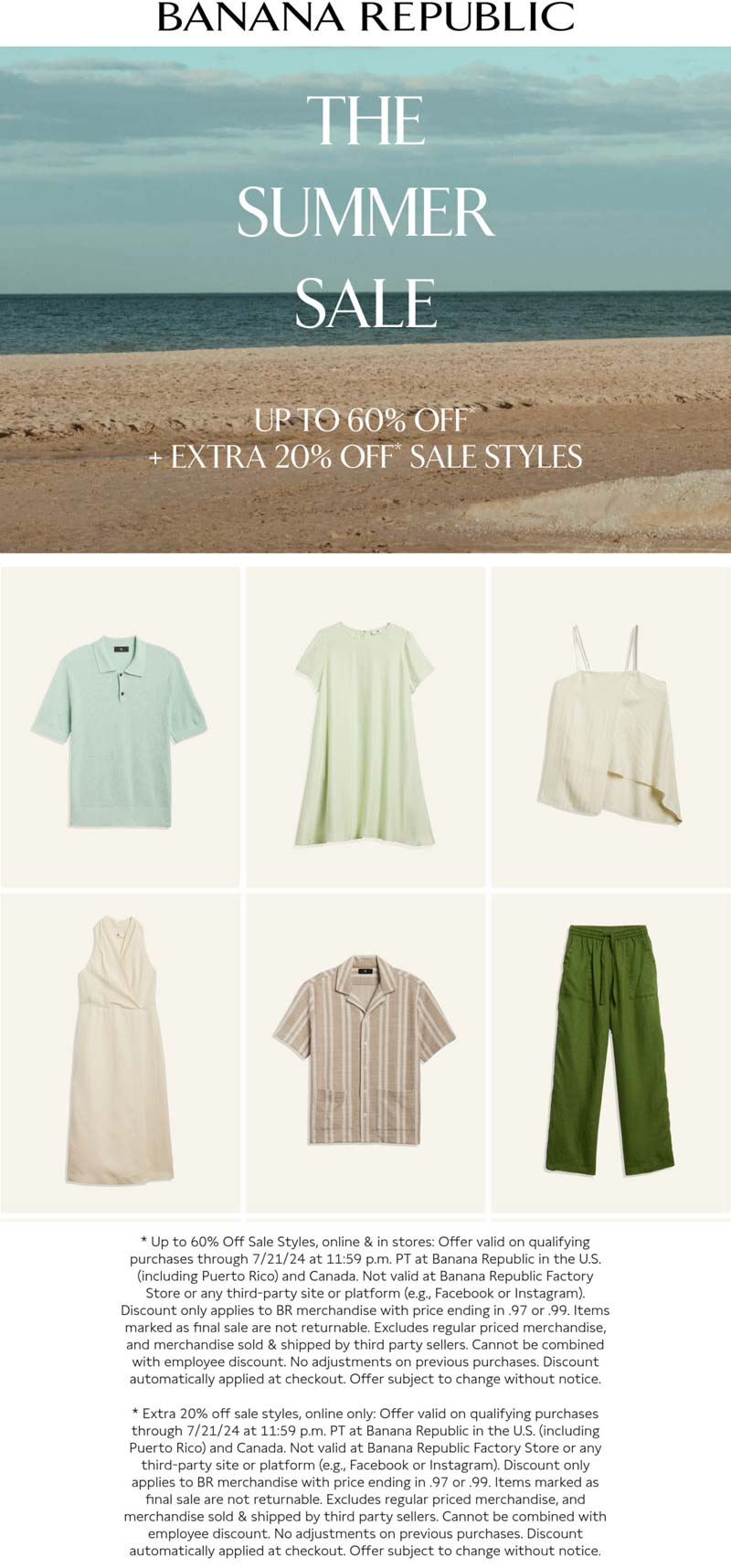 Banana Republic stores Coupon  Extra 20% off sale styles at Banana Republic, ditto online #bananarepublic 