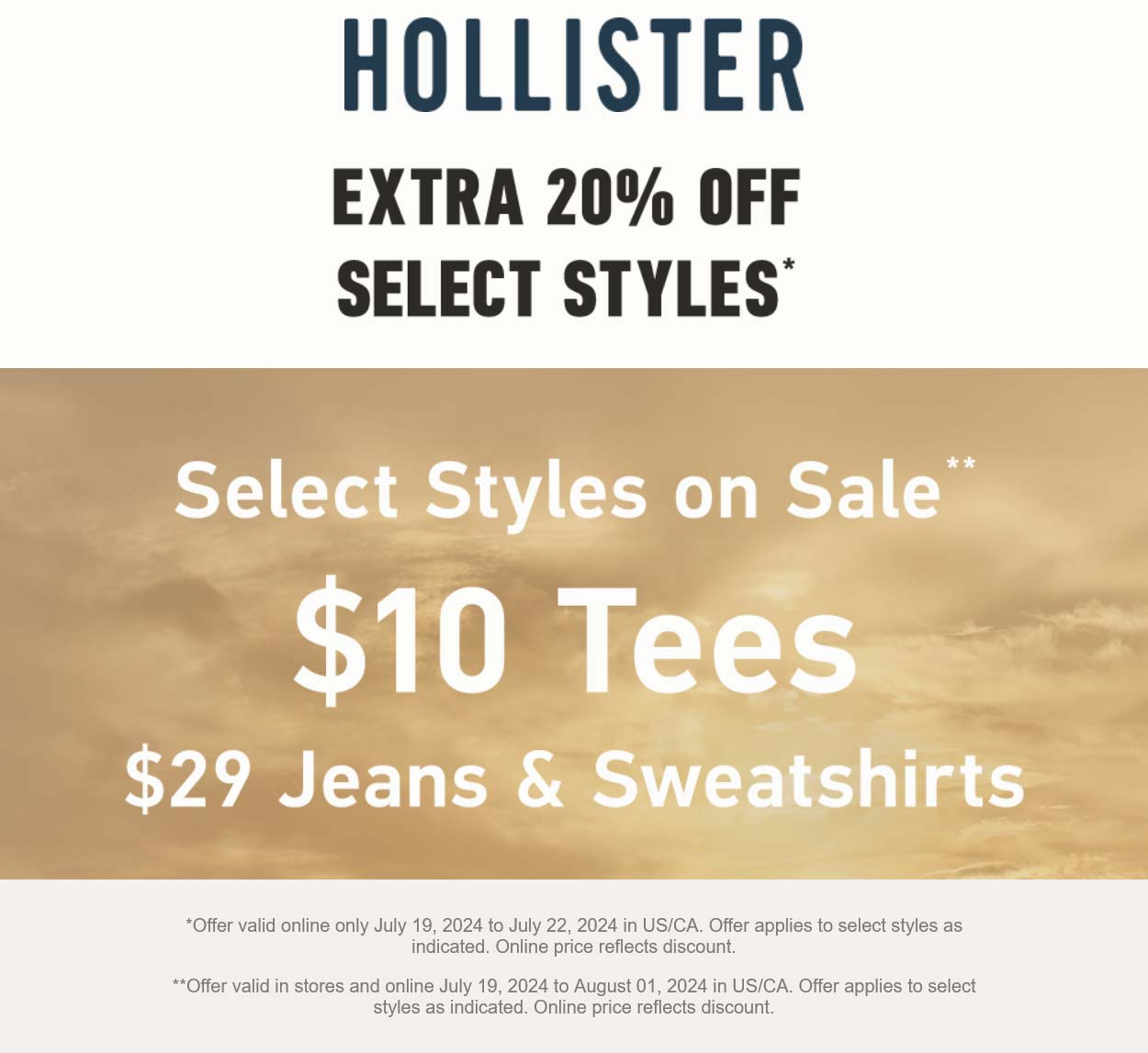 Hollister stores Coupon  Extra 20% off online today at Hollister #hollister 