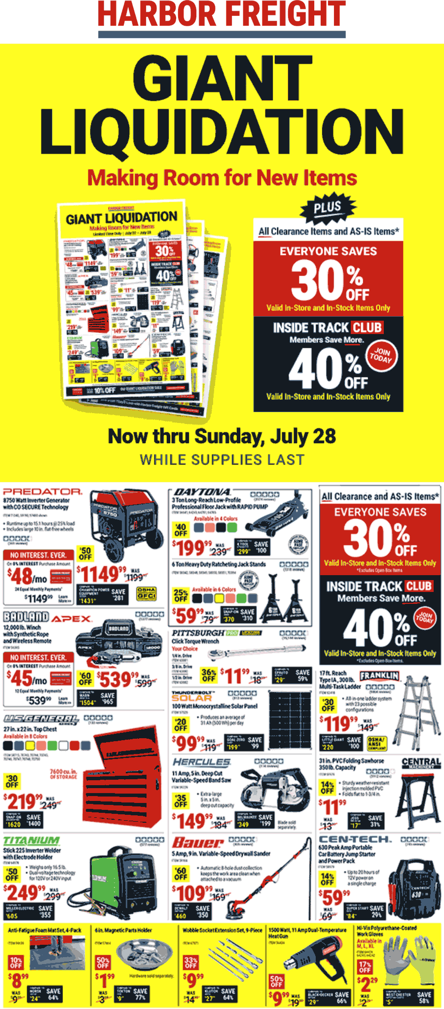 Harbor Freight stores Coupon  Extra 30-40% off clearance items at Harbor Freight, ditto online #harborfreight 