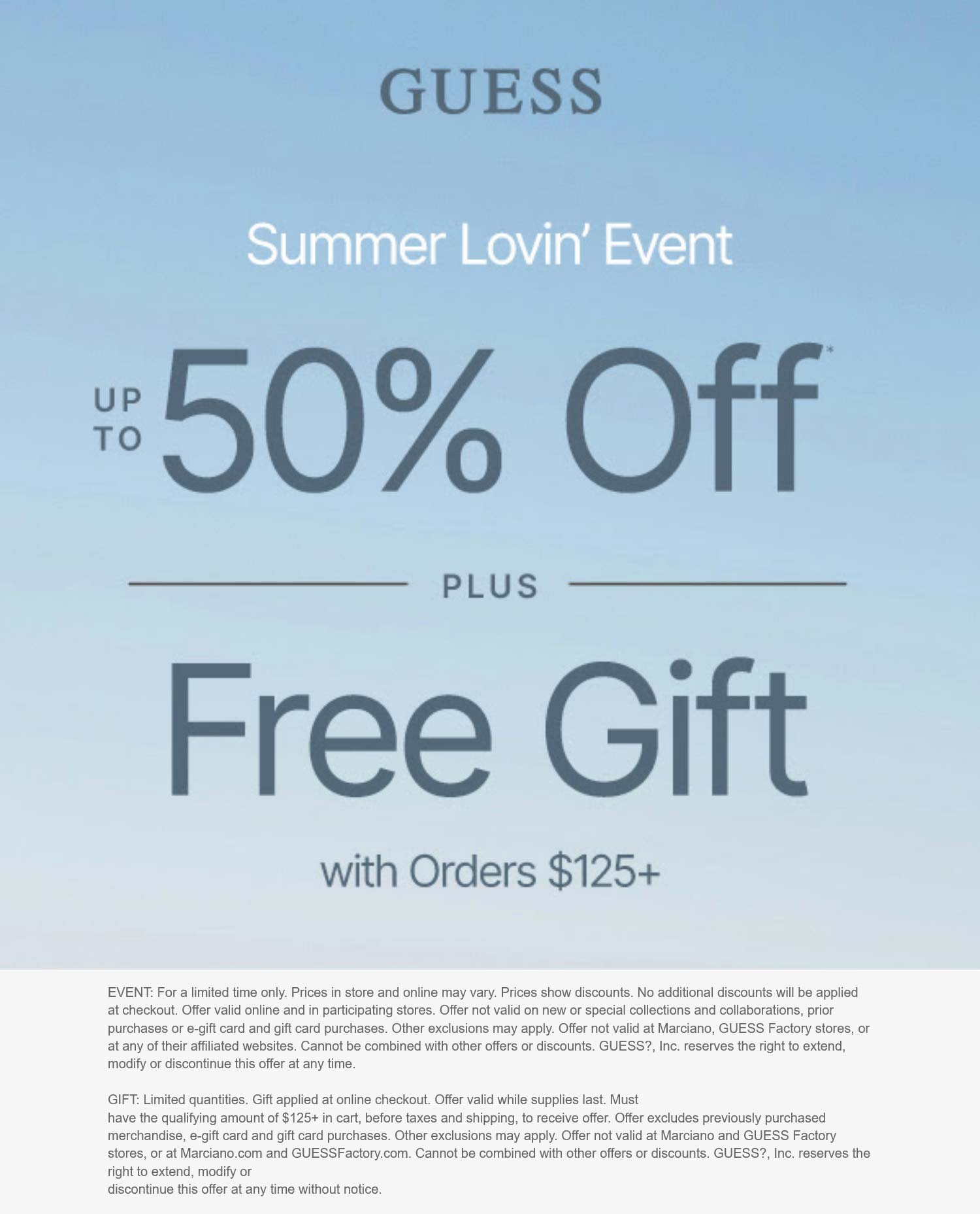 Guess coupons & promo code for July 2025
