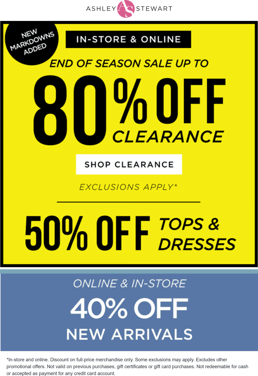 Ashley Stewart coupons & promo code for July 2025