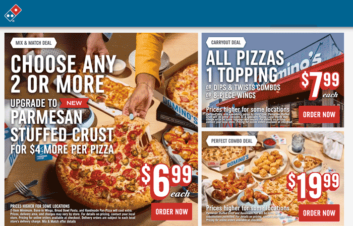 Dominos coupons & promo code for July 2025