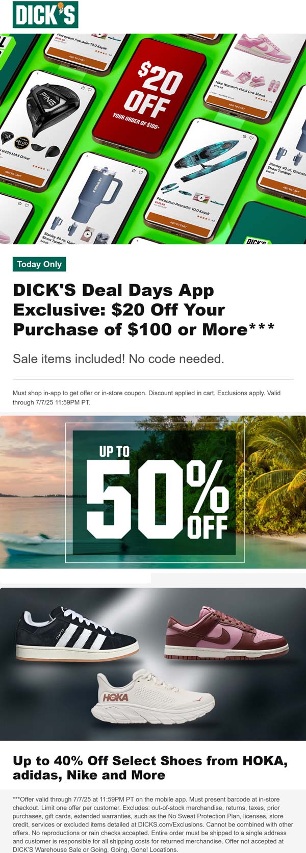 Dicks coupons & promo code for July 2025