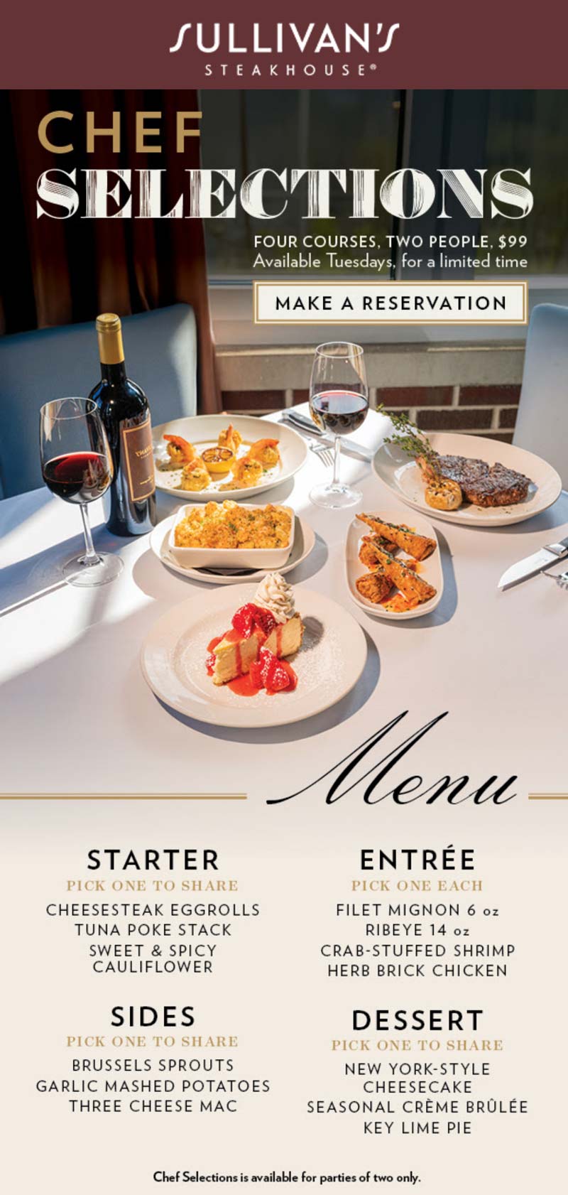 Sullivans Steakhouse coupons & promo code for July 2025