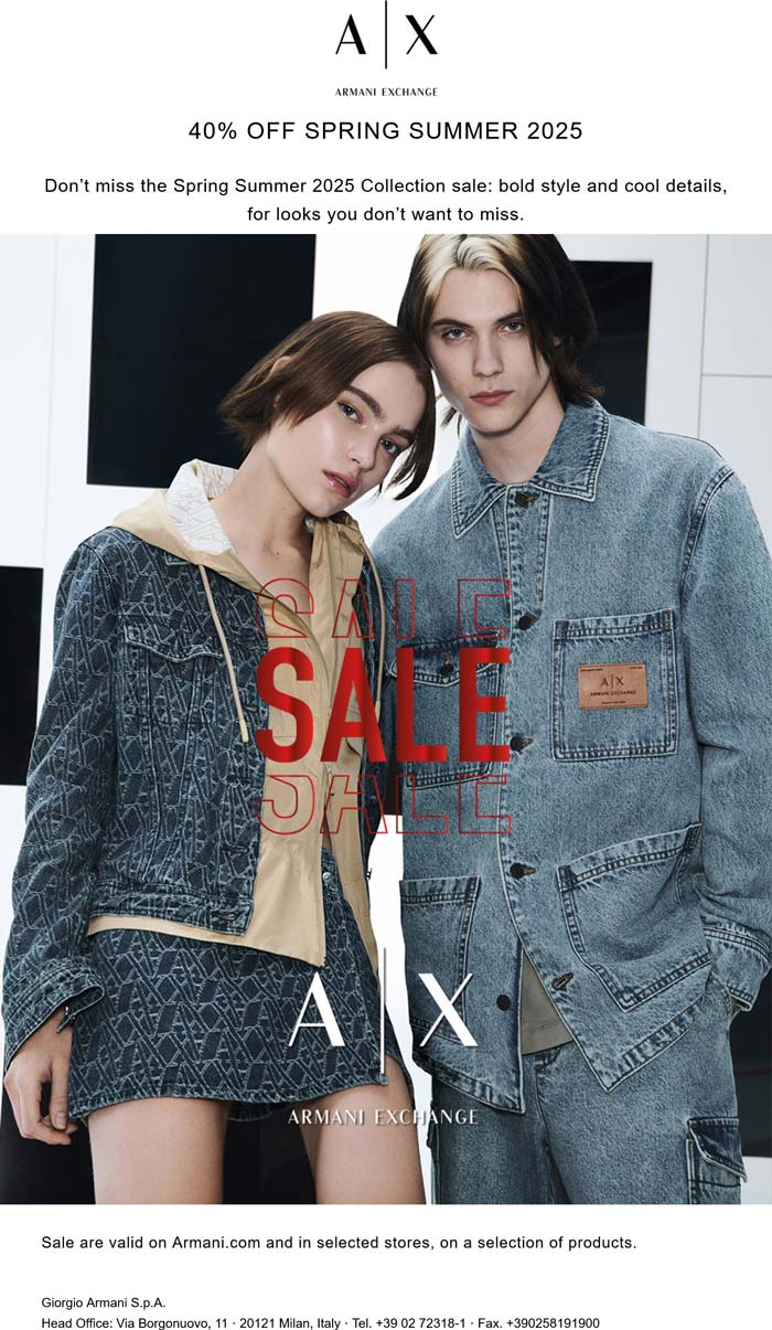 Armani Exchange coupons & promo code for July 2025