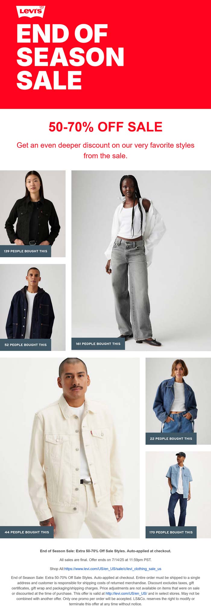 Levis coupons & promo code for July 2025