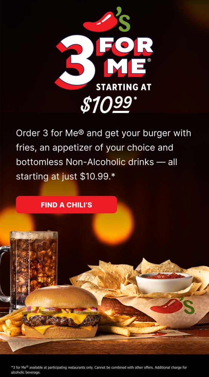 Chilis coupons & promo code for July 2025
