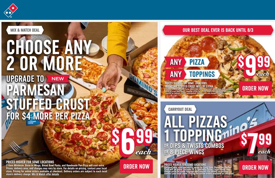 Dominos coupons & promo code for July 2025