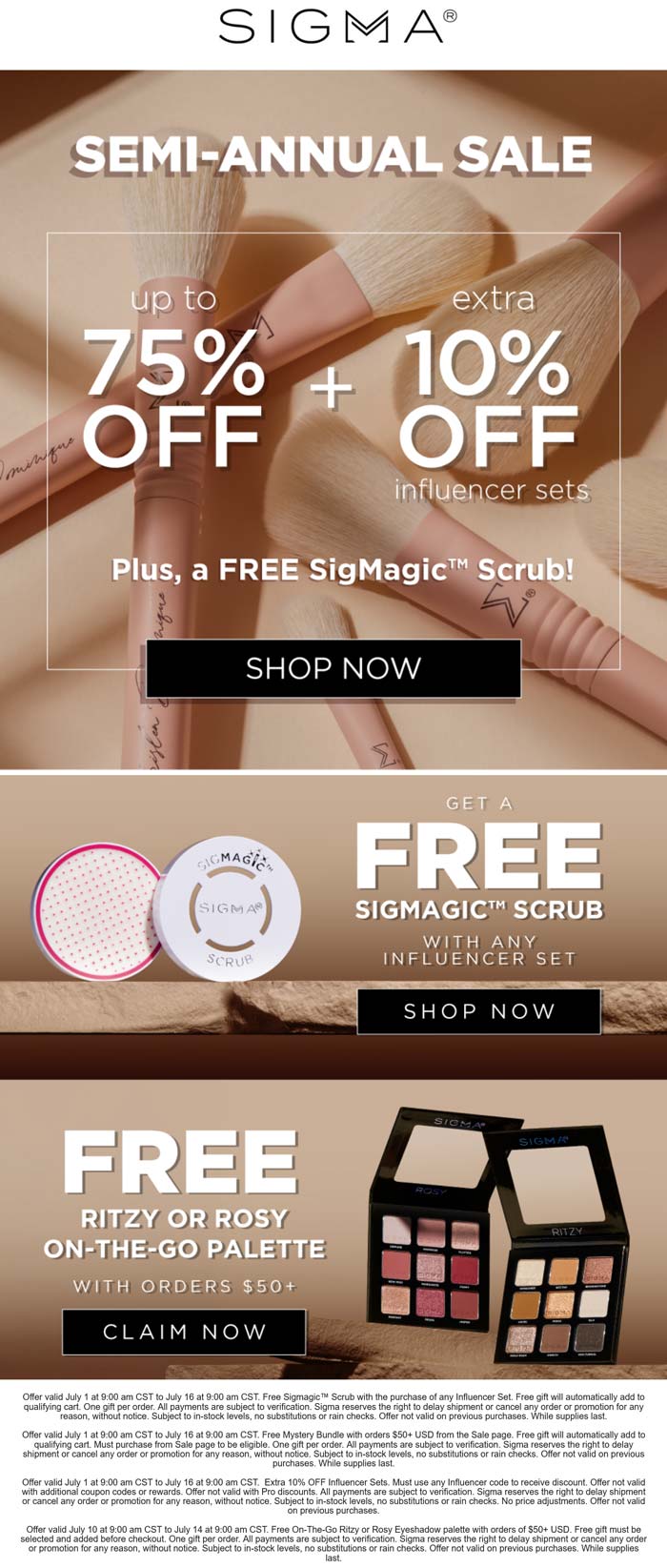 Sigma coupons & promo code for July 2025