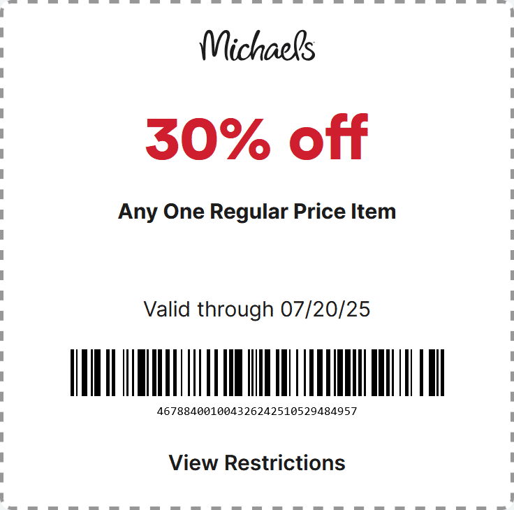 Michaels coupons & promo code for July 2025